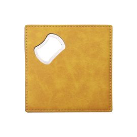 Square Bottle Opener Sublimation Leather Bottle Opener Coaster-Millantech