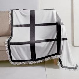 100x125CM 9-Grid White Tassel Blanket-Millantech