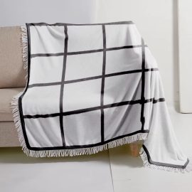 20 Grid Black Tassel Blanket 125*150CM-Millantech