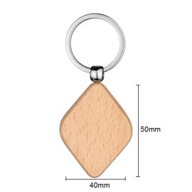 Diamond Shape Wooden Keychain-Millantech