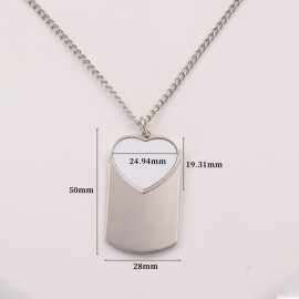 Heart Tag Necklace Sublimate-Millantech