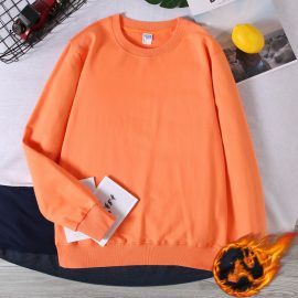 Orange Thick Fleece Sweatshirt Printing-Millantech