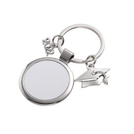 Graduation Top Student Hat Metal Keychain-Millantech