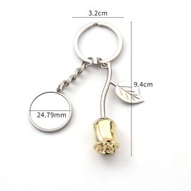 Rose Keychain Metal Personalized Style-Millantech